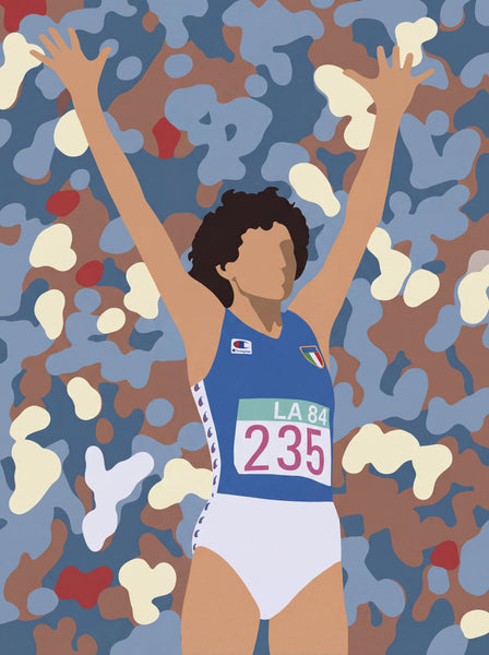 Sara Simeoni illustrazione olimpiadi 1984